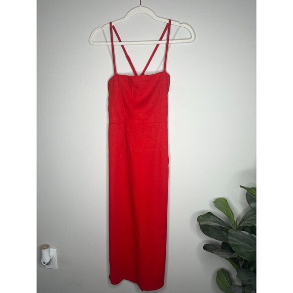 Wild Fable Red Midi Dress with Lace-Up Back - Women’s Size 6 - Picture 3 of 4